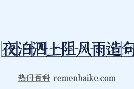 夜泊泗上阻风雨造句是什么意思的图片